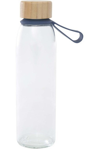 Bouteille deau en verre Porto de 500 ml avec poignée en silicone et couvercle en bambou - EgotierPro 100853