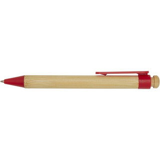 Rattan bamboo and recycled plastic ballpoint pen (black ink) - EgotierPro 106026