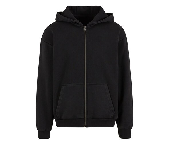 BUILD YOUR BRAND BY295 - Sweat capuche zippé lourd délavé