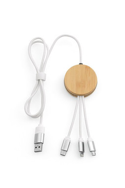 Aodaci ACB004 - Feynman 5-in-1 Cable Bamboo and rPET. Backlit logo