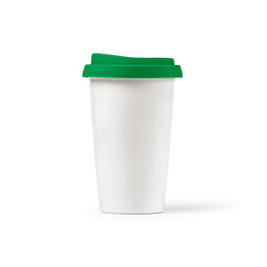 Aodaci ACP012 - Tagus Travel Cup Ceramic 330ml. Double wall with coloured lid
