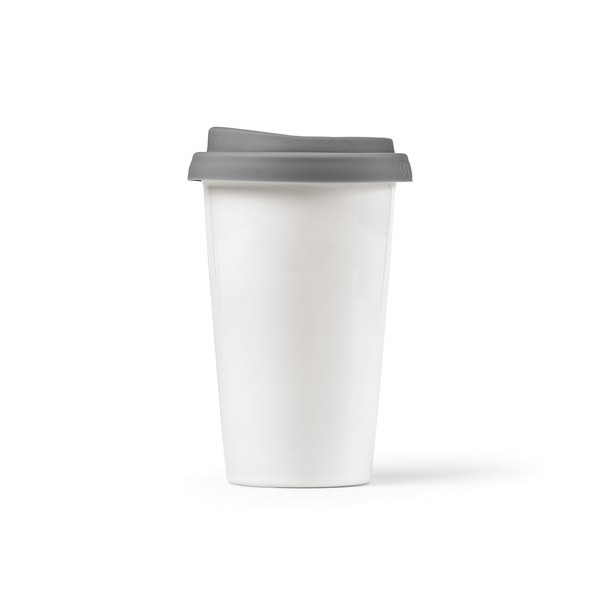 Aodaci ACP012 - Tagus Travel Cup Ceramic 330ml. Double wall with coloured lid