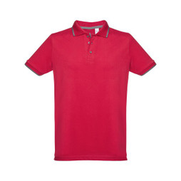 hi!dea 30137 - Mens Polo Shirt with contrast colour trim and buttons