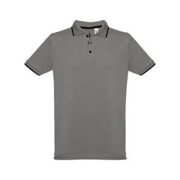 hi!dea 30137 - Mens Polo Shirt with contrast colour trim and buttons