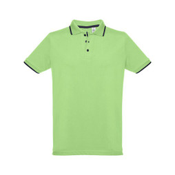 hi!dea 30137 - Mens Polo Shirt with contrast colour trim and buttons