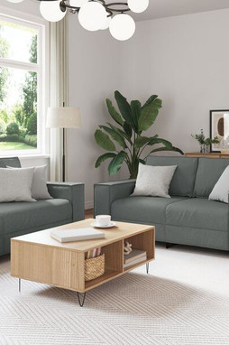 vidaXL 3324610 - Canapé 3 pièces avec coussins en tissu gris foncé
