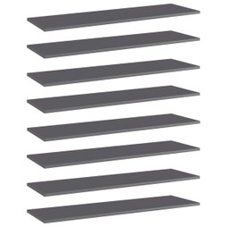 vidaXL 805409 - Panneaux bibliothèque 8pcs brillant 100x30x1,5cm Aggloméré