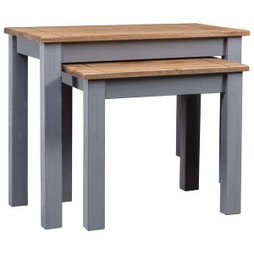 vidaXL 282677 - Tables gigognes 2pcs Bois de pin massif Assortiment Panama