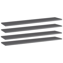 vidaXL 805392 - Panneaux bibliothèque 4pcs brillant 100x20x1,5cm Aggloméré
