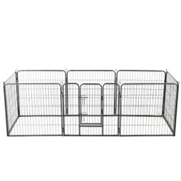 vidaXL 170571 - Parc pour chiens 8 panneaux Acier 80 x 80 cm