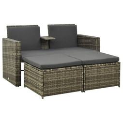 vidaXL 313128 - Salon de jardin 3 pcs avec coussins Résine tressée