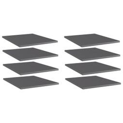 vidaXL 805201 - Panneaux de bibliothèque 8 pcs gris brillant bois d’ingénierie