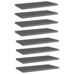 vidaXL 805153 - Panneaux bibliothèque 8pcs brillant 40x20x1,5cm Aggloméré