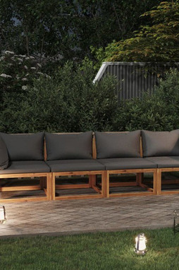 vidaXL 3057608 - Canapé de jardin à 4 places avec coussin Bois dacacia massif