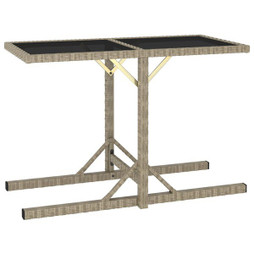 vidaXL 46454 - Table de jardin 110x53x72 cm Verre et résine tressée