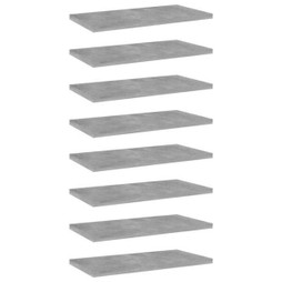 vidaXL 805147 - Panneaux de bibliothèque 8 pcs béton 40x20x1,5cm Aggloméré
