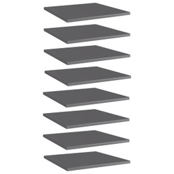 vidaXL 805185 - Panneaux de bibliothèque 8 pcs gris brillant bois d’ingénierie