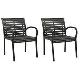 vidaXL 312034 - Chaises de jardin lot de 2 Acier et WPC