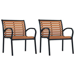 vidaXL 312036 - Chaises de jardin lot de 2 Acier et WPC et marron