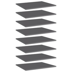 vidaXL 805281 - Panneaux de bibliothèque 8 pcs gris brillant bois d’ingénierie