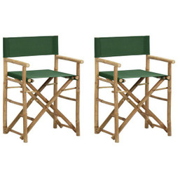 vidaXL 313032 - Chaises pliables de directeur lot de 2 Bambou et tissu