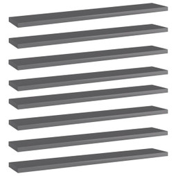 vidaXL 805217 - Panneaux bibliothèque 8 pcs brillant 60x10x1,5cm Aggloméré