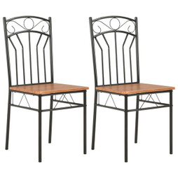 vidaXL 281399 - Chaises à manger lot de 2 marron MDF