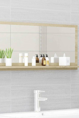 vidaXL 804583 - Miroir de salle de bain Chêne sonoma 90x10,5x37 cm Aggloméré