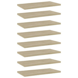 vidaXL 805145 - Panneau de bibliothèque 8pcs Chêne sonoma 40x20x1,5cm Aggloméré