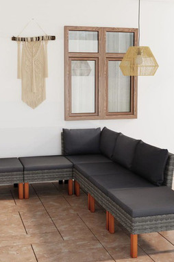 vidaXL 3059715 - Salon de jardin 6 pcs avec coussins Résine tressée