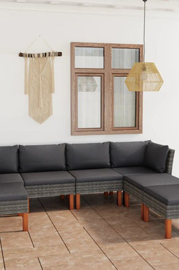 vidaXL 3059717 - Salon de jardin 7 pcs avec coussins Résine tressée
