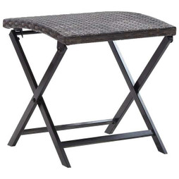 vidaXL 45772 - Tabouret pliable Résine tressée Marron