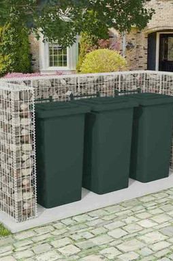 vidaXL 142560 - Cadre de gabion de poubelle triple Acier 250 x 100 x 120 cm