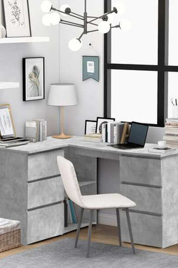 vidaXL 801093 - Bureau dangle béton 145x100x76 cm Bois dingénierie