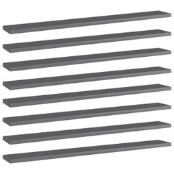 vidaXL 805297 - Panneaux bibliothèque 8pcs brillant 80x10x1,5cm Aggloméré