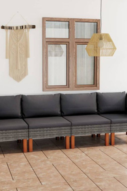 vidaXL 3059708 - Canapé de jardin à 4 places avec coussins Résine tressée