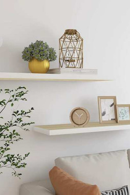 vidaXL 326583 - Étagères flottantes 2 pcs Chêne et blanc 90x23,5x3,8 cm MDF
