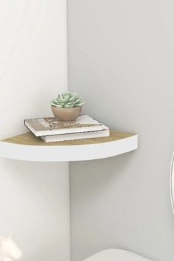 vidaXL 326630 - Étagère dangle murale Chêne et blanc 25x25x3,8 cm MDF