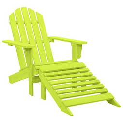 vidaXL 315866 - Chaise de jardin Adirondack avec pouf bois de sapin solide vert