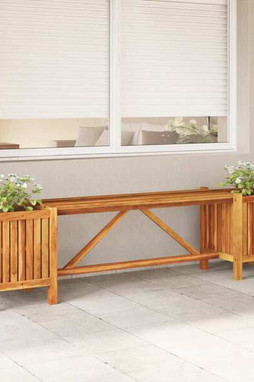 vidaXL 46344 - Banc de jardin avec 2 jardinières 150x30x40 cm Bois dacacia