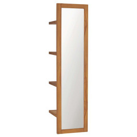 vidaXL 289070 - Wall Mirror with Shelves 30x30x120 cm Solid Teak Wood