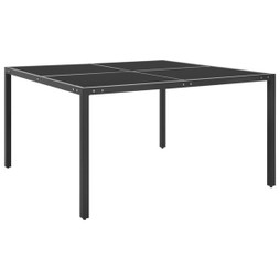 vidaXL 313093 - Table de jardin 130x130x72 cm Acier et verre