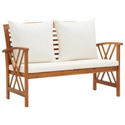 vidaXL 310270 - Banc de jardin avec coussins 119 cm Bois solide dacacia