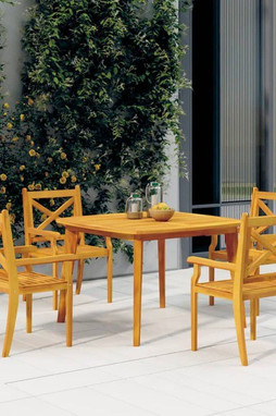 vidaXL 310302 - Table de jardin 110x110x75 cm Bois dacacia solide