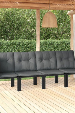 vidaXL 3187733 - Salon de jardin 4 pcs noir et gris résine tressée