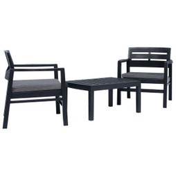 vidaXL 45621 - Salon de jardin 3 pcs Plastique