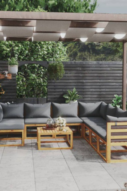 vidaXL 3057620 - Salon de jardin 9 pcs avec coussin Bois dacacia solide