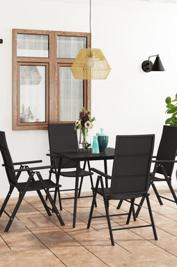 vidaXL 3060065 - Ensemble à manger de jardin 5 pcs noir