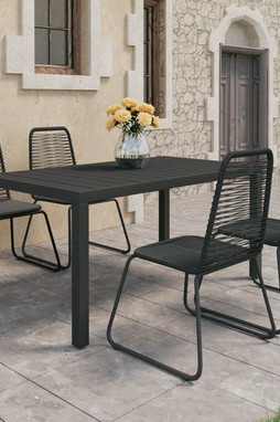 vidaXL 3060120 - Ensemble à manger de jardin 5 pcs PVC résine tressée noir