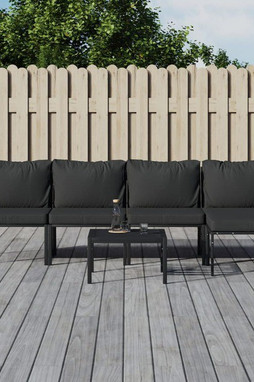 vidaXL 3187951 - Salon de jardin 6 pcs avec coussins gris acier